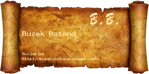 Buzek Botond névjegykártya